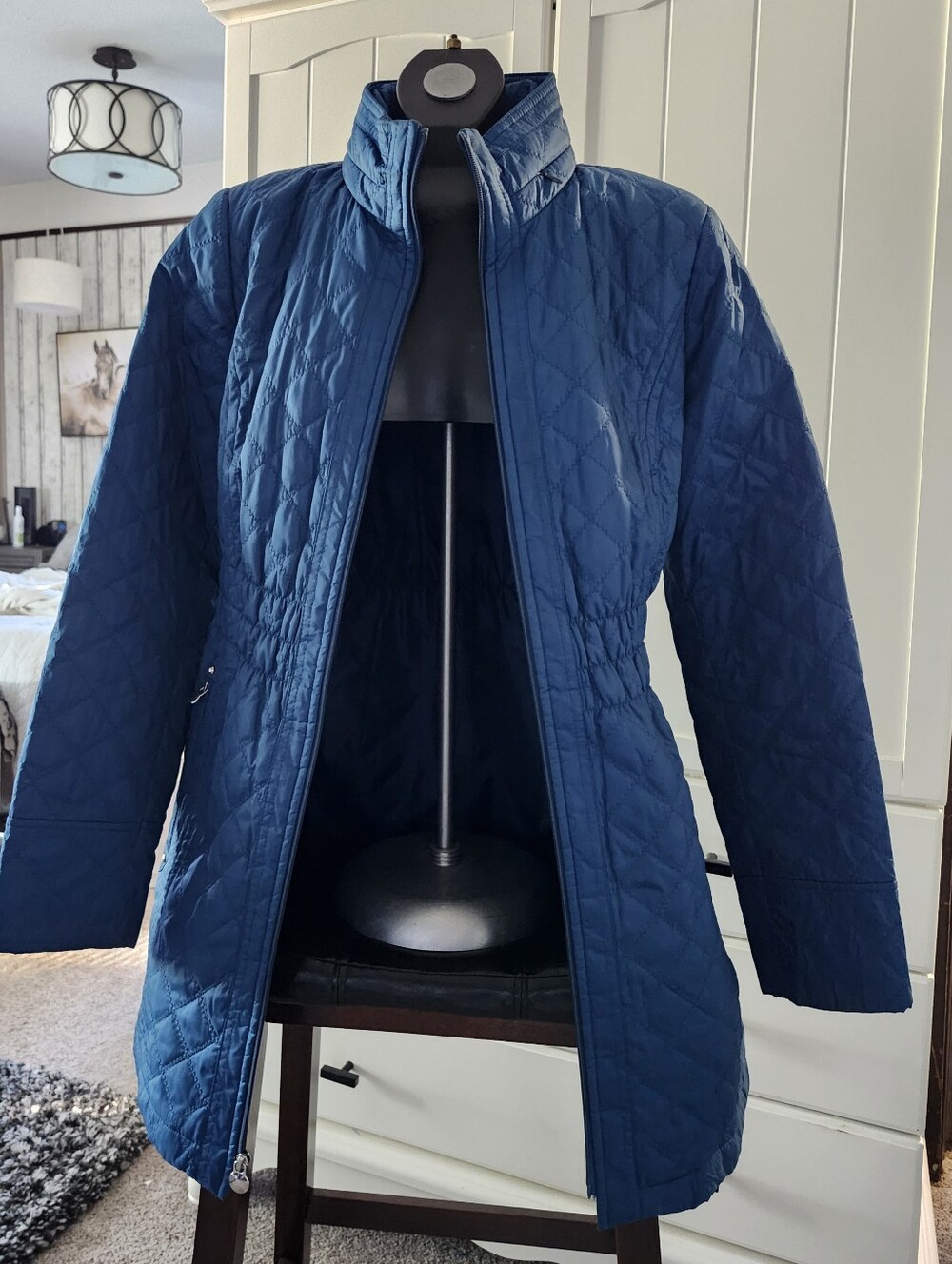 Laundry Quilted Turqoise Women’s Jacket - Classic Lightweight Coat Sz M